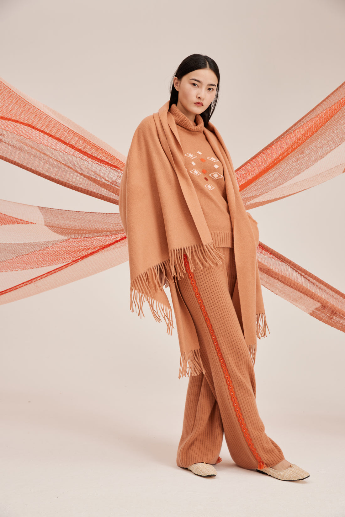 Large classic thick cashmere shawl