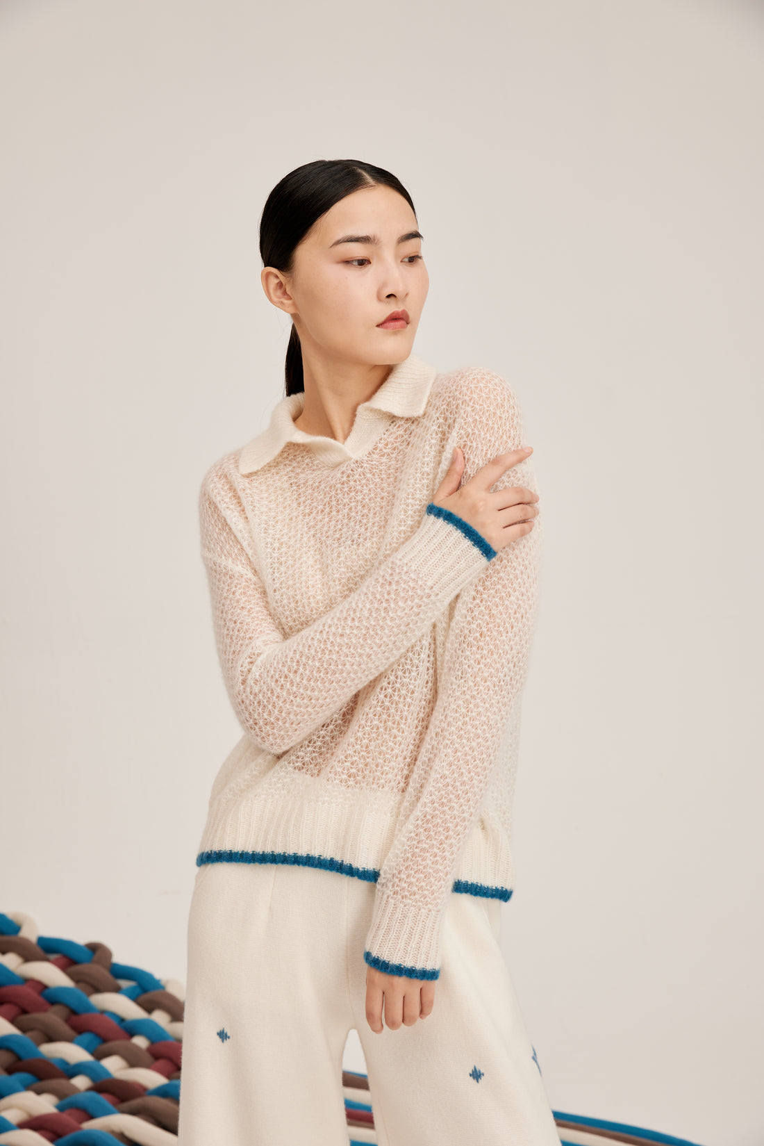 Women's cashmere Polo shirt