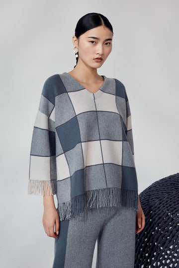 Extra thick check-pattern 100% jumper