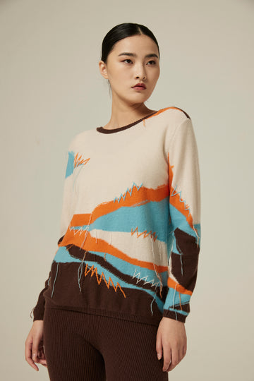 Women's boat neck cashmere jumper