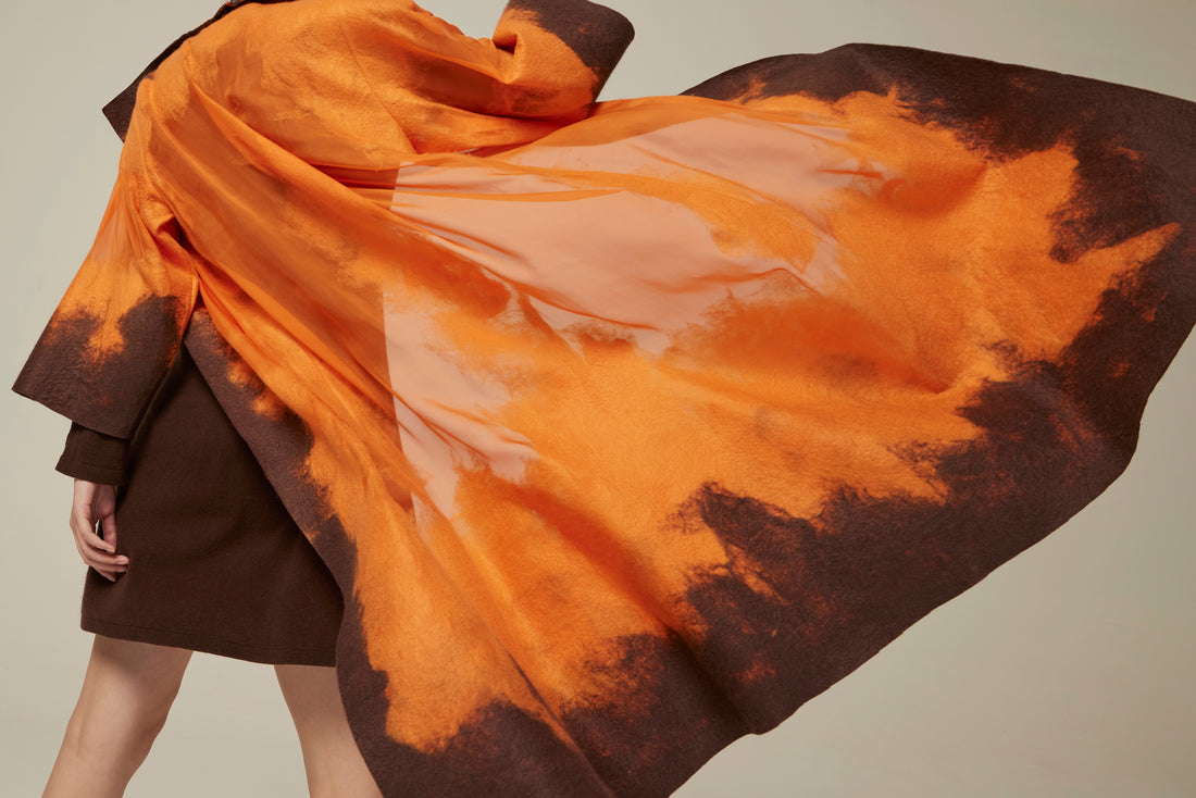 Women's handcrafted felt cashmere coat