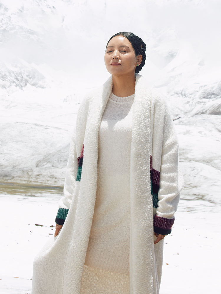 Cashmere knitting robe