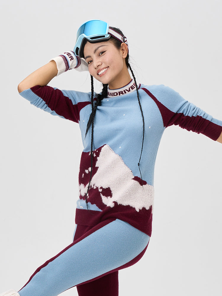 [Snow-Mountain Collection] Cashmere Turtleneck Raglan-Sleeve Pullover for Women