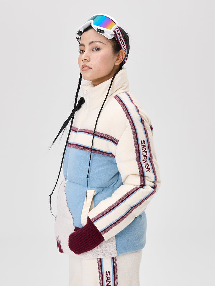 [Snow-Mountain Collection] Cashmere Jacquard Goose-Down Puffer Coat